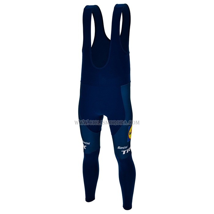 2024 Ropa Ciclismo Lidl Trek Negro Azul Mangas Largas y Culotte Largo